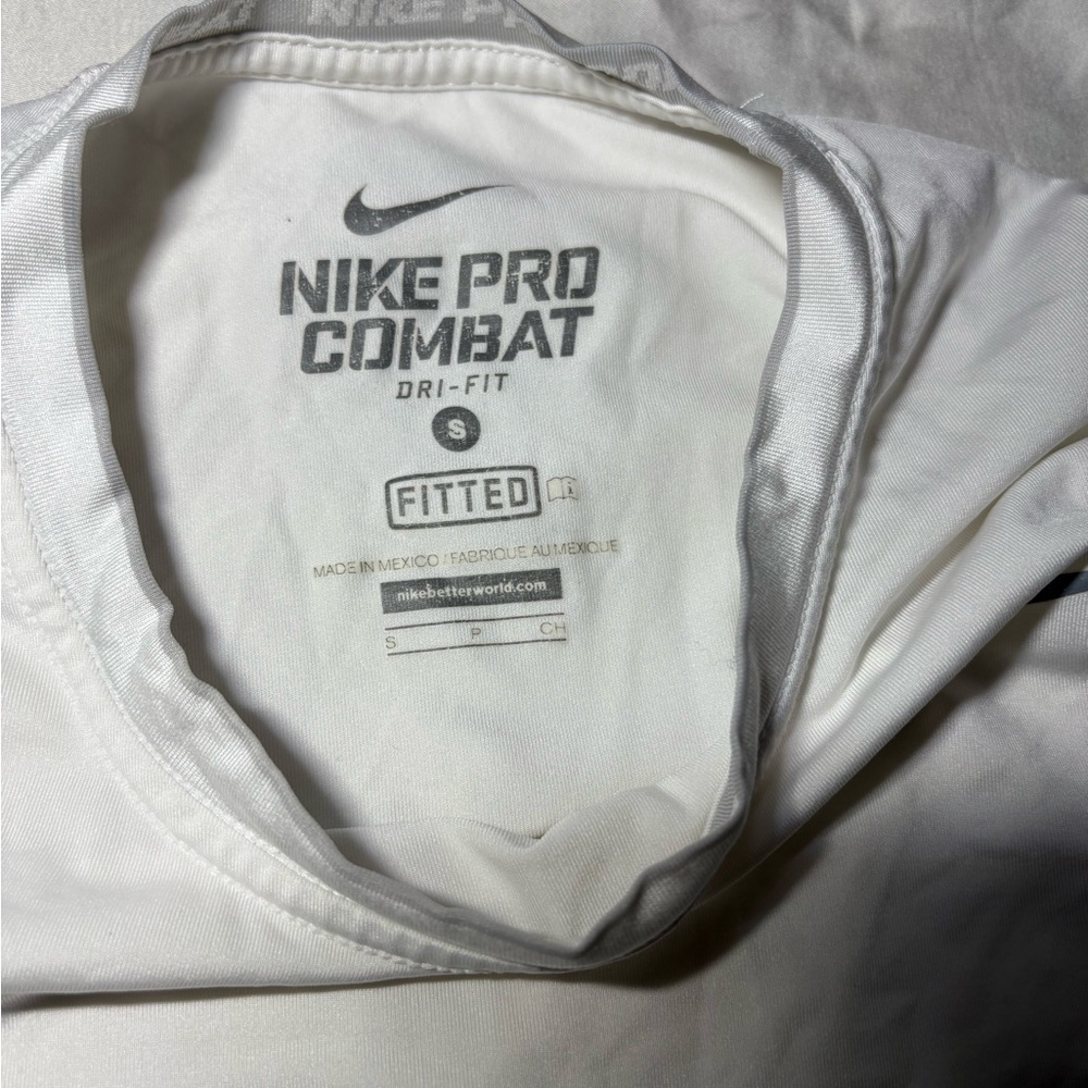 Nike Pro combat White Long Sleeve Shirt - Picture 4 of 14
